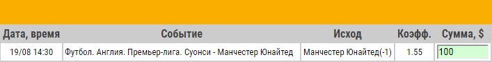 Ставка на АПЛ. Суонси – Манчестер Юнайтед. Прогноз на матч 19.08.17 - прошла.