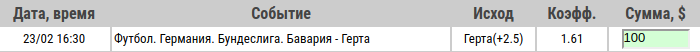 Ставка на Бундеслига. Бавария – Герта. Анонс и прогноз на матч 23.02.19 - прошла.