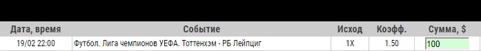 Ставка на Лига Чемпионов. 1/8 финала. Тоттенхэм – РБ Лейпциг. Превью и прогноз от экспертов на матч 19.02.2020 - ожидается.