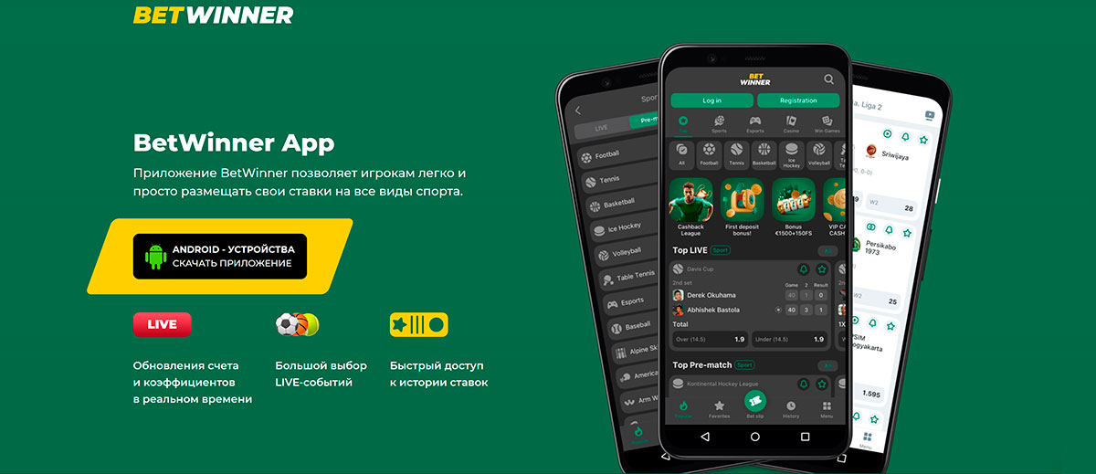 Букмекерская контора BetWinner: обзор сайта, отзывы Мобильная версия Betwinner, APP, apk приложения Android и iOS