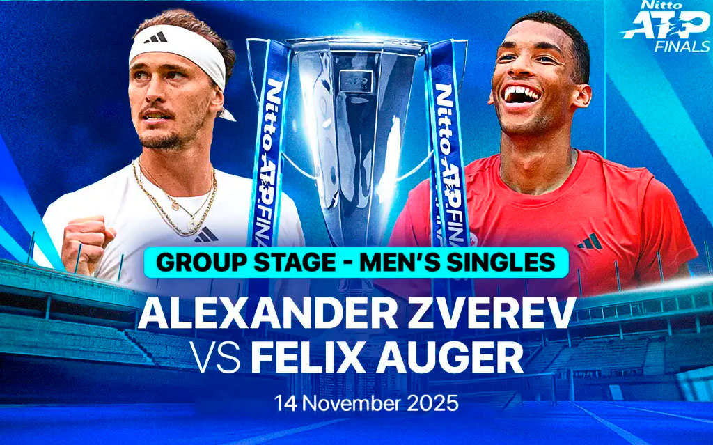 Анонс матча Зверев – Оже-Альяссим: немец пробьётся в полуфинал Итогового турнира, 14.12.2025