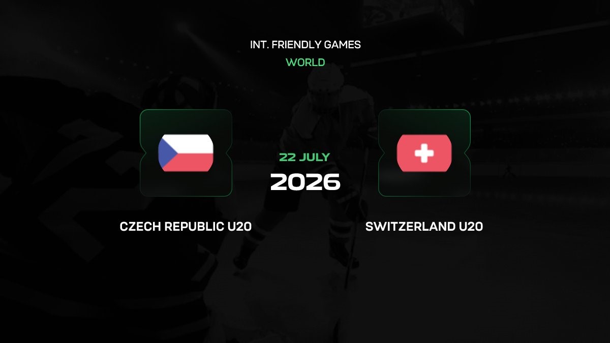 Прогноз на матч Чехия U20 — Швейцария U20 22 июля 2026: ставки на хоккей