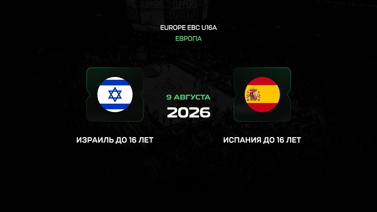 Израиль U16 — Испания U16: прогноз на матч Евробаскета 9 августа 2026 года